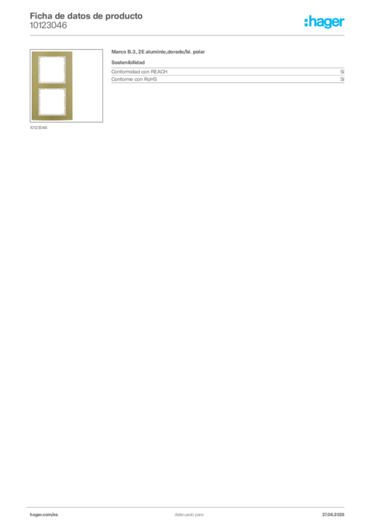 Imagen Hager Ficha de datos de producto 10123046 | Hager España