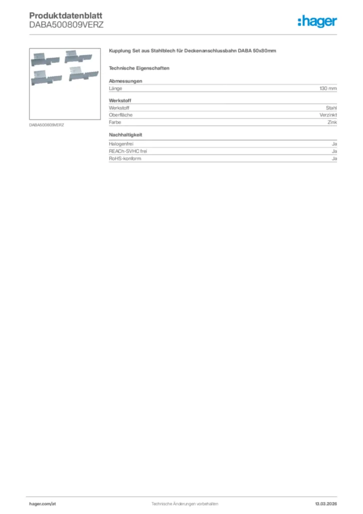 Bild Hager Produktdatenblatt DABA500809VERZ | Hager Deutschland