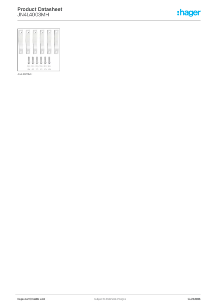 Image Hager Product data sheet JN4L4003MH  | Hager