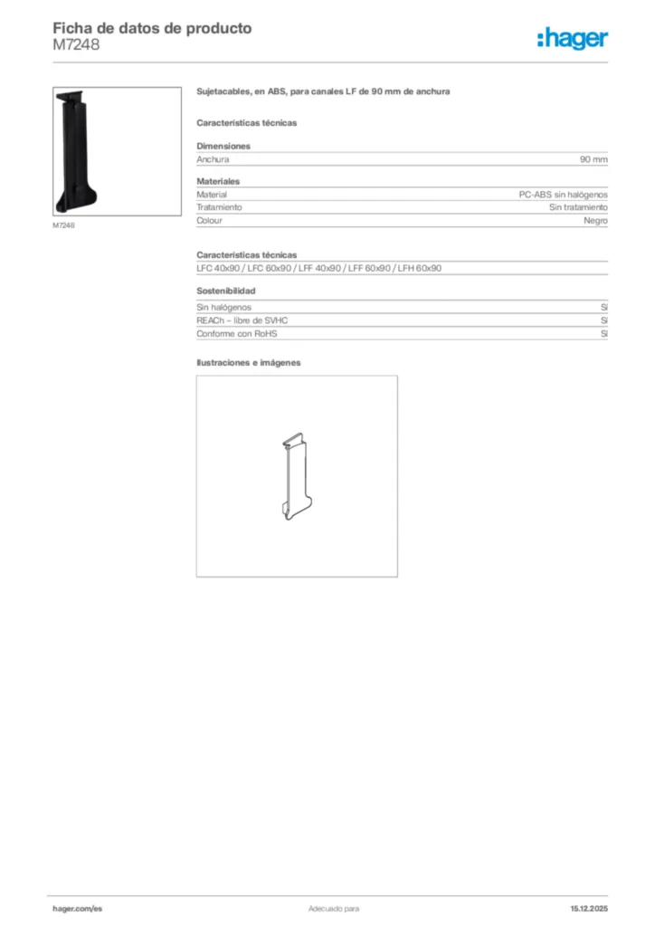 Imagen Hager Ficha de datos de producto M7248 | Hager España