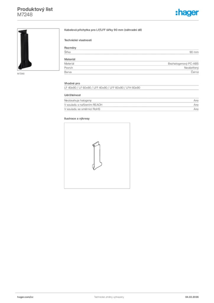 Obrázek Hager Product data sheet M7248 | Hager