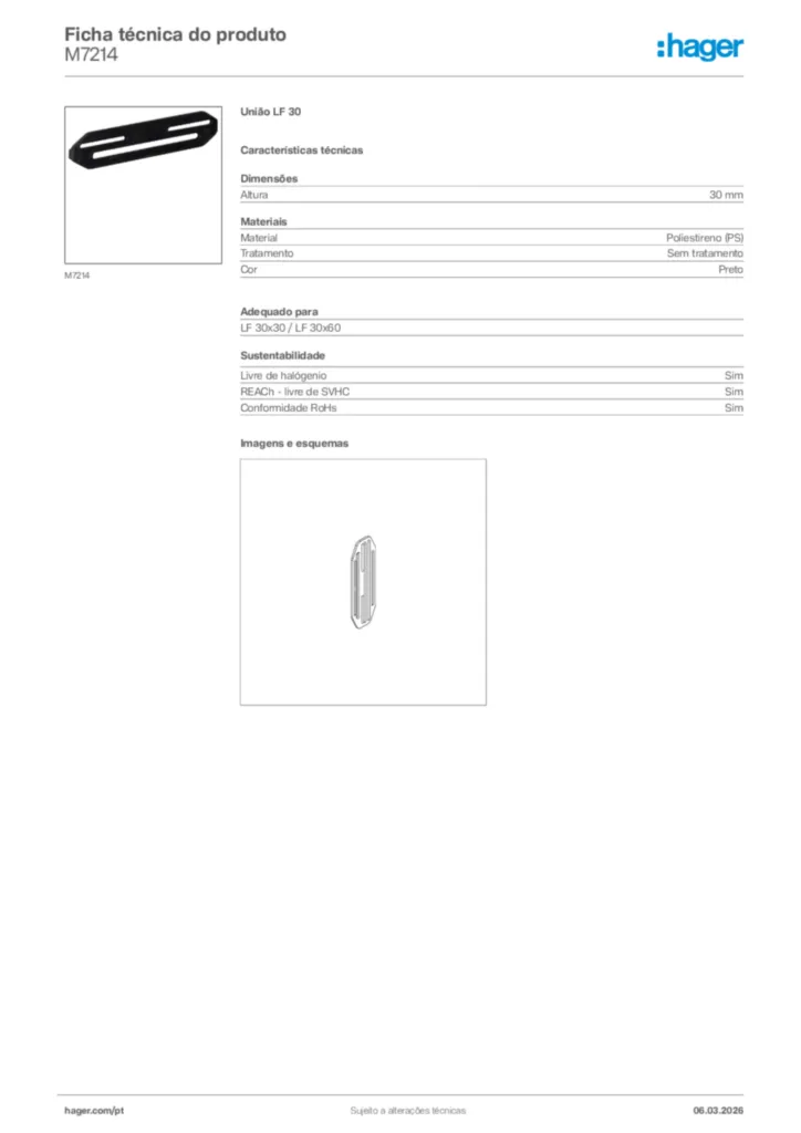 Imagem Hager Ficha técnica do produto M7214 | Hager Portugal