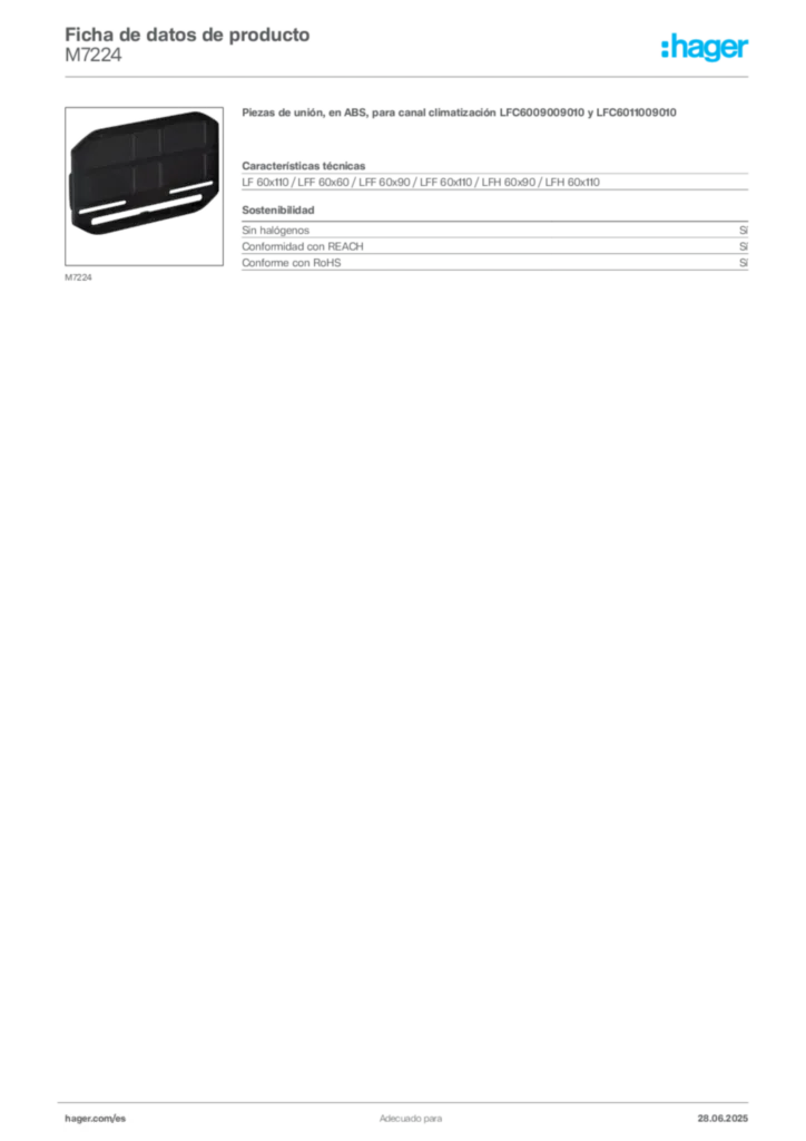 Imagen Hager Ficha de datos de producto M7224 | Hager España