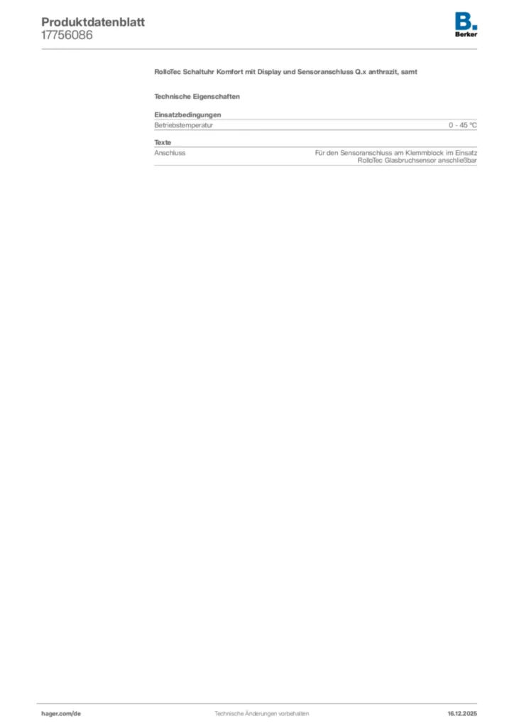 Bild Berker Produktdatenblatt 17756086 | Hager Deutschland