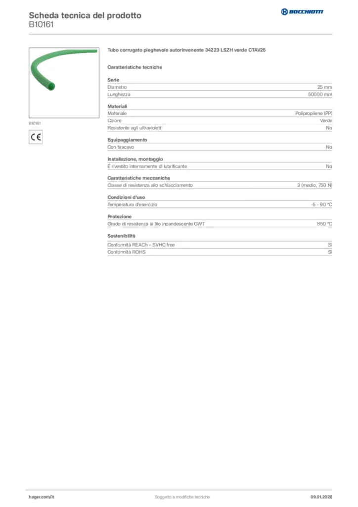 Immagine Bocchiotti Scheda tecnica del prodotto B10161 | Hager Italia
