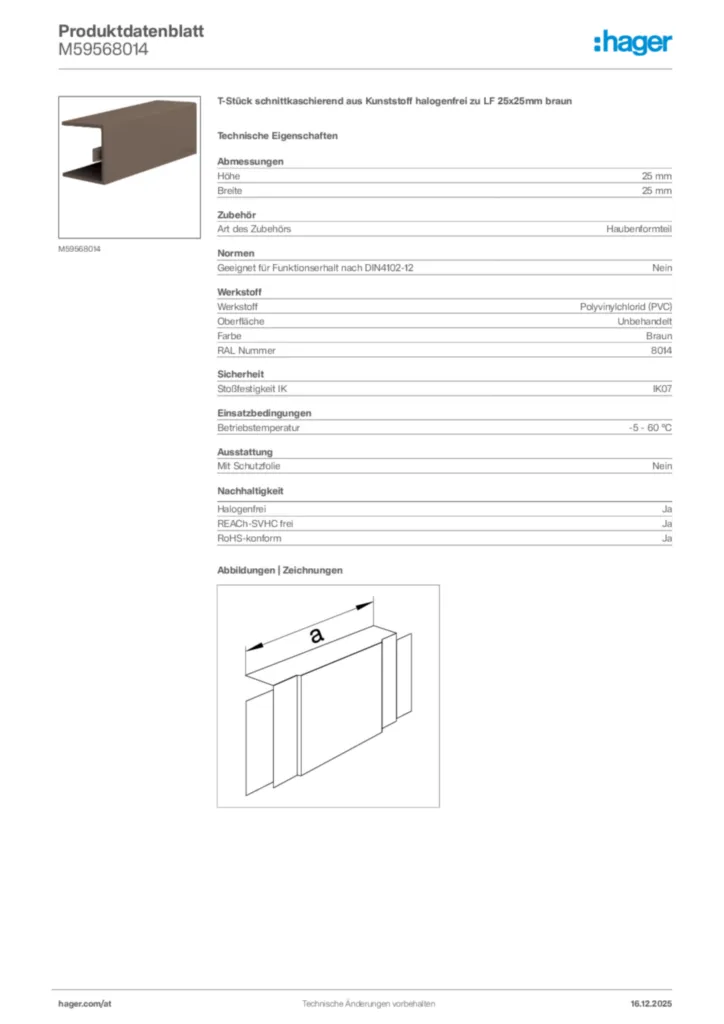 Bild Hager Produktdatenblatt M59568014 | Hager Deutschland