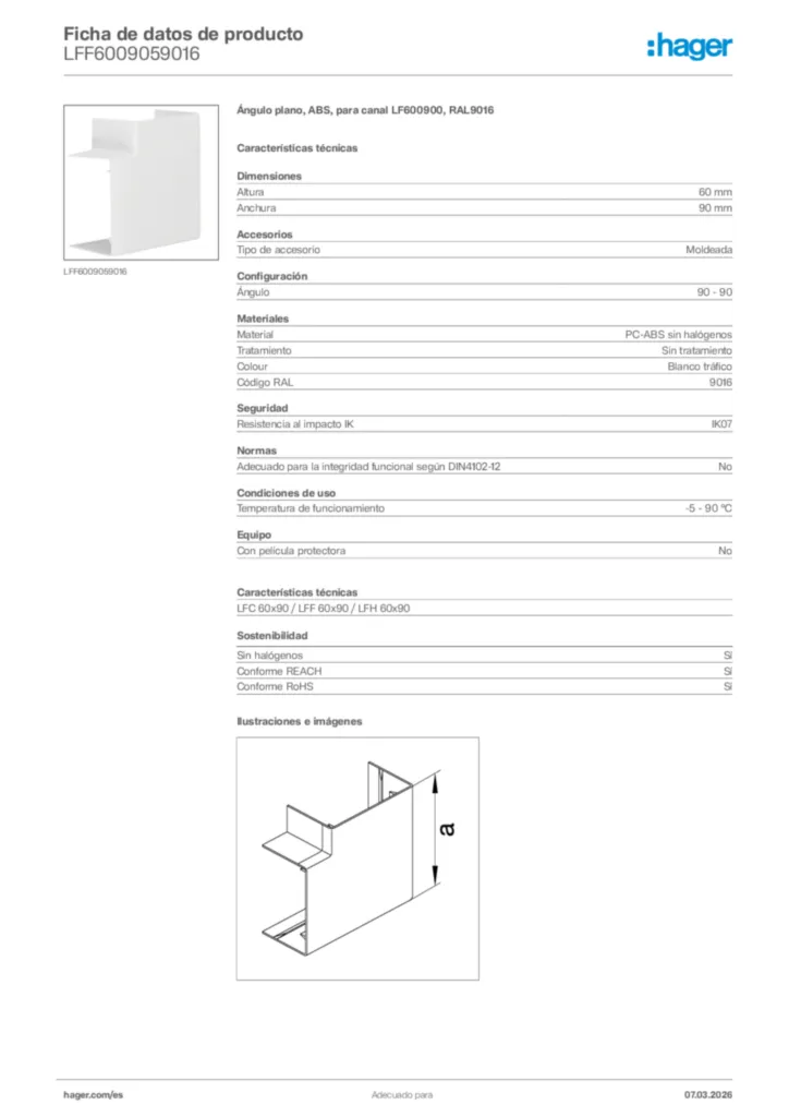 Imagen Hager Ficha de datos de producto LFF6009059016 | Hager España