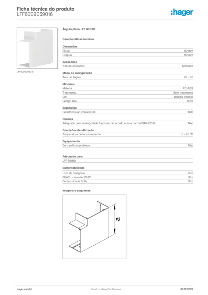 Imagem Hager Ficha técnica do produto LFF6009059016 | Hager Portugal