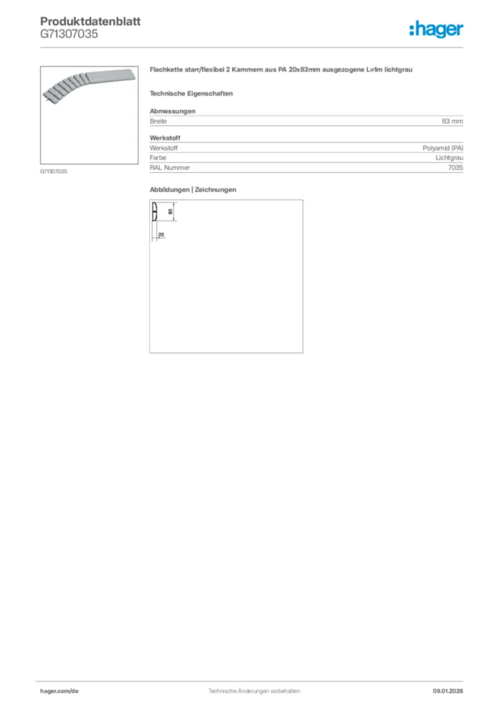 Bild Hager Produktdatenblatt G71307035 | Hager Deutschland