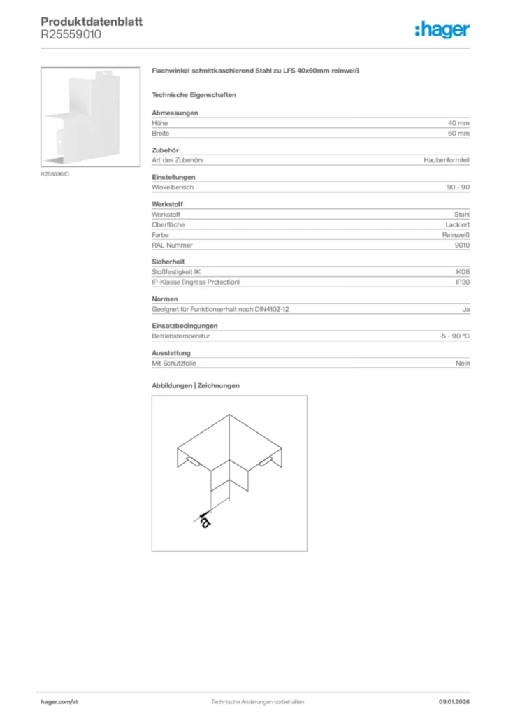 Bild Hager Produktdatenblatt R25559010 | Hager Deutschland
