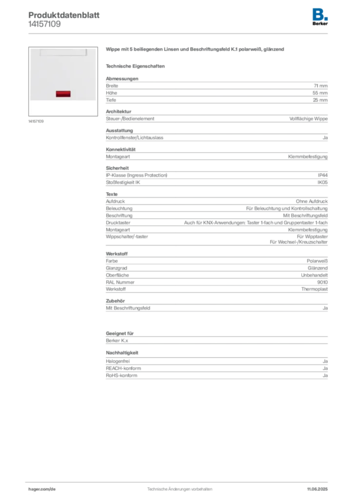 Berker Produktdatenblatt 14157109