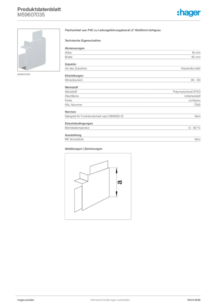 Bild Hager Produktdatenblatt M59607035 | Hager Deutschland