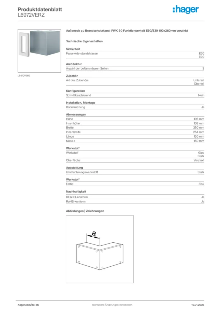 Bild Hager Produktdatenblatt L6972VERZ | Hager Schweiz