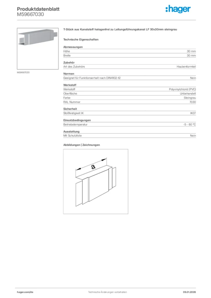 Bild Hager Produktdatenblatt M59667030 | Hager Deutschland