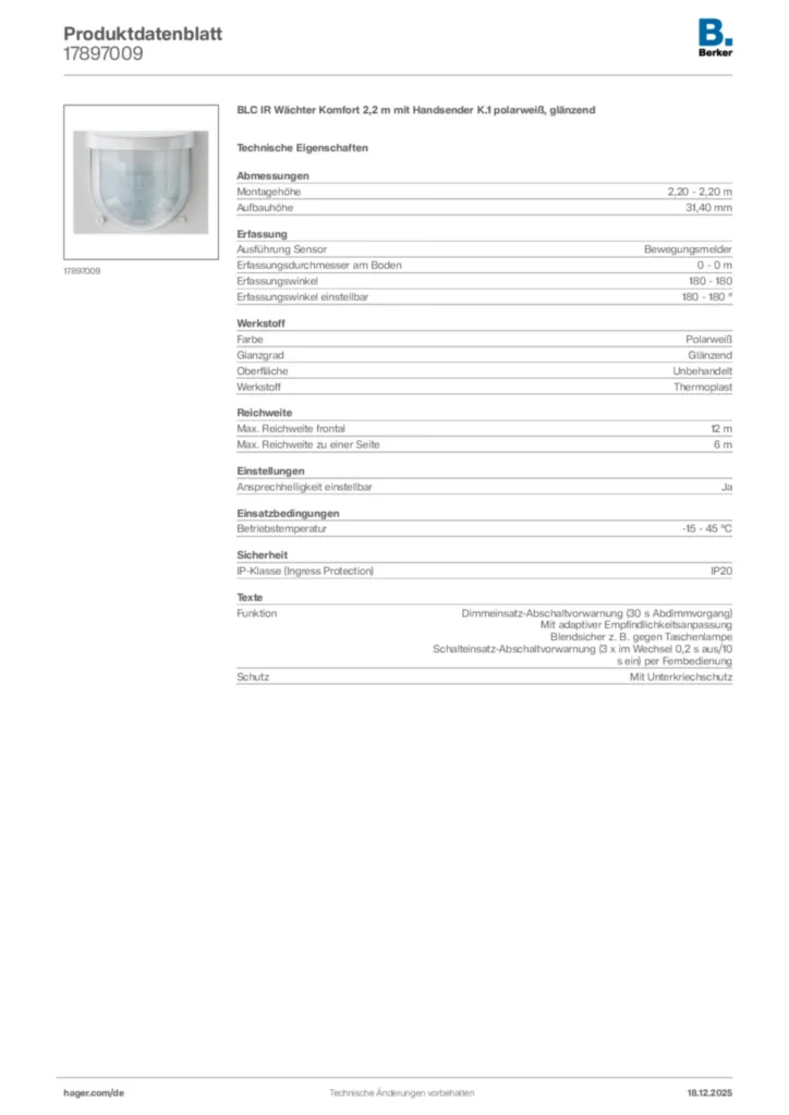 Bild Berker Produktdatenblatt 17897009 | Hager Deutschland