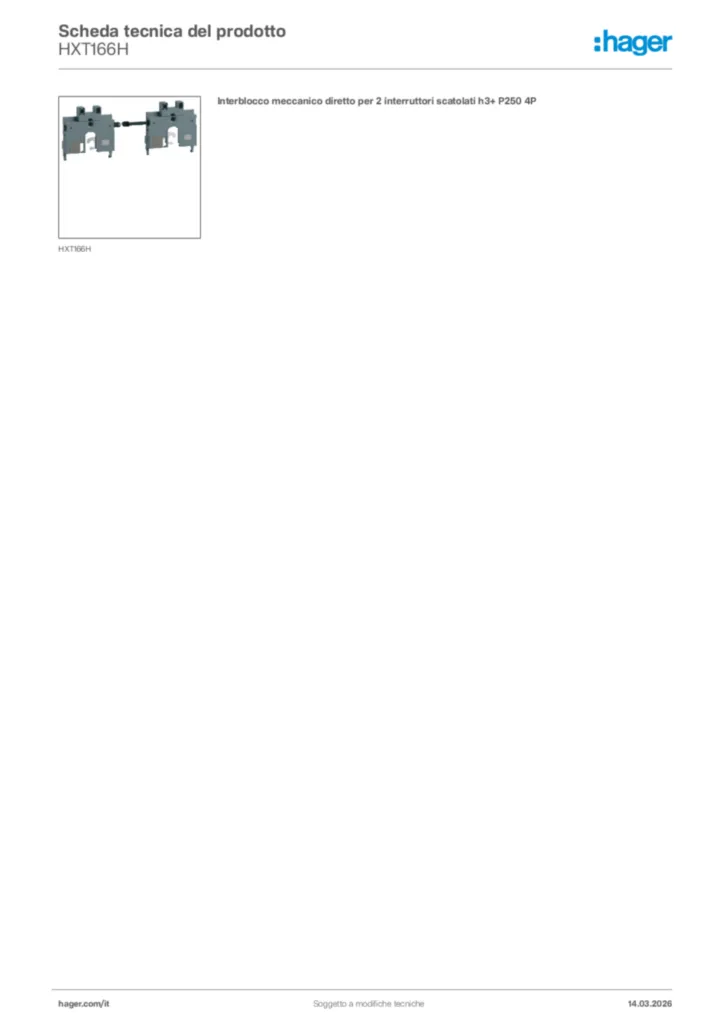 Immagine Hager Scheda tecnica del prodotto HXT166H | Hager Italia