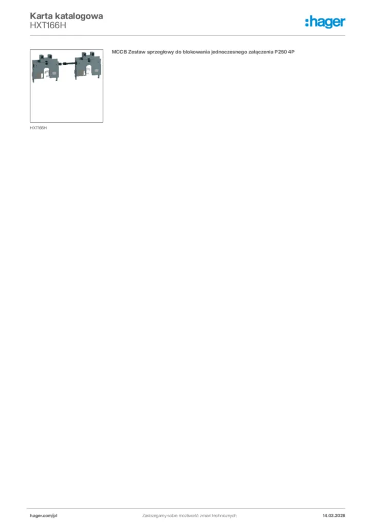 Zdjęcie Hager Karta katalogowa HXT166H | Hager Polska