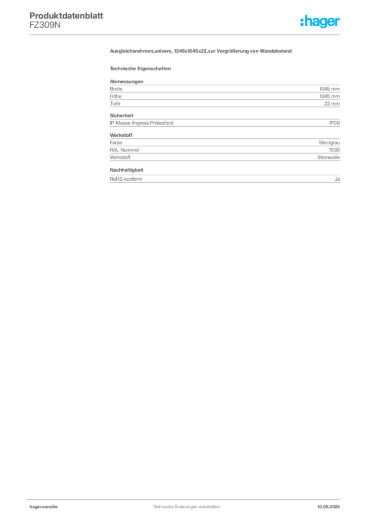 Ausgleichsrahmen,univers, 1345x1045x22,zur Vergrößerung von Wandabstand