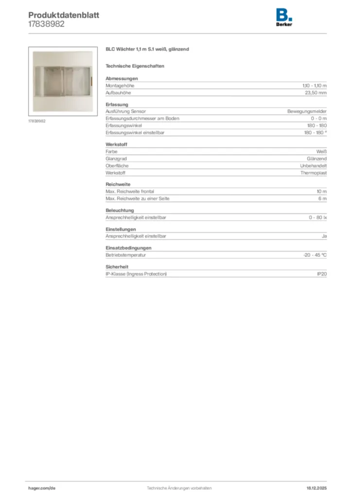 Bild Berker Produktdatenblatt 17838982 | Hager Deutschland