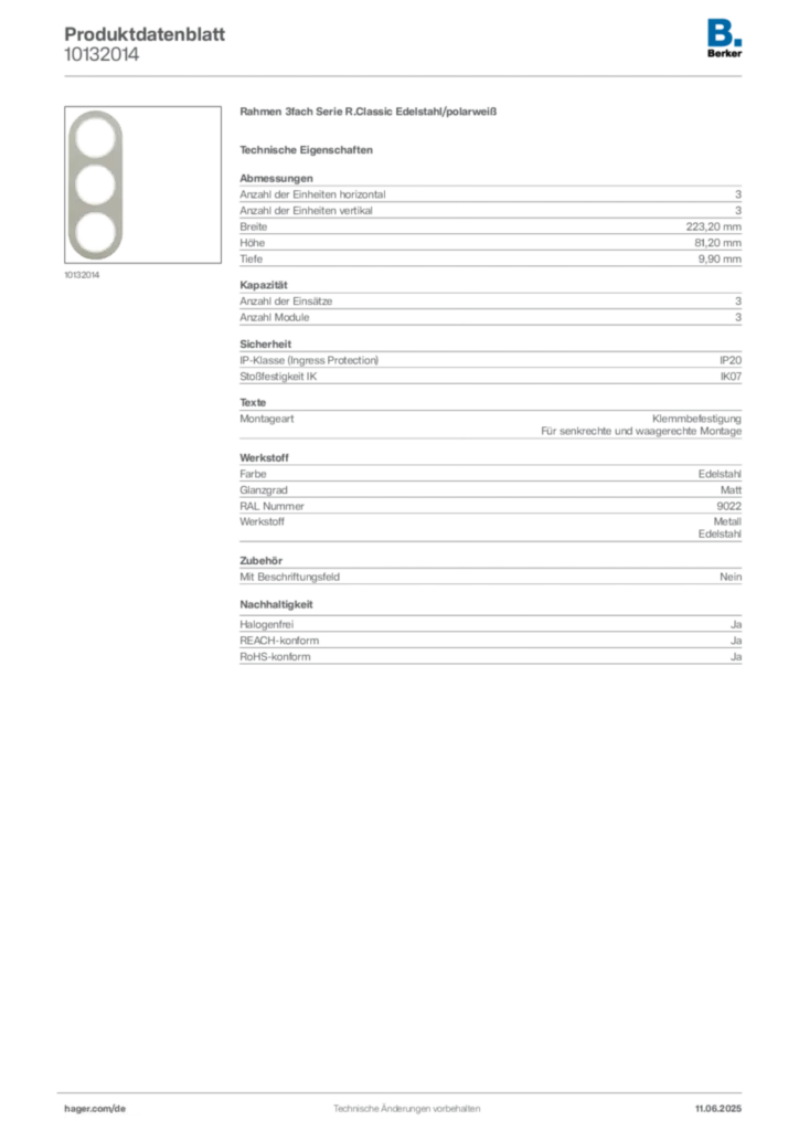 Bild Berker Produktdatenblatt 10132014 | Hager Deutschland