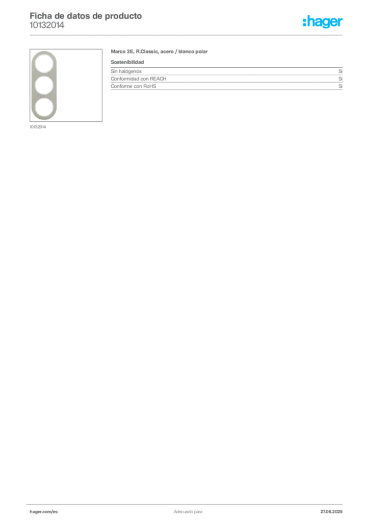 Imagen Hager Ficha de datos de producto 10132014 | Hager España