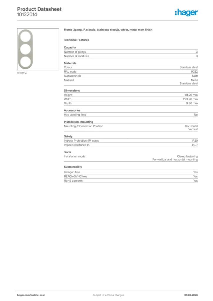 Image Hager Product data sheet 10132014  | Hager
