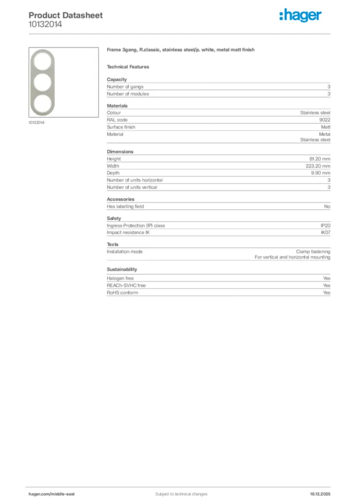 Image Hager Product data sheet 10132014  | Hager
