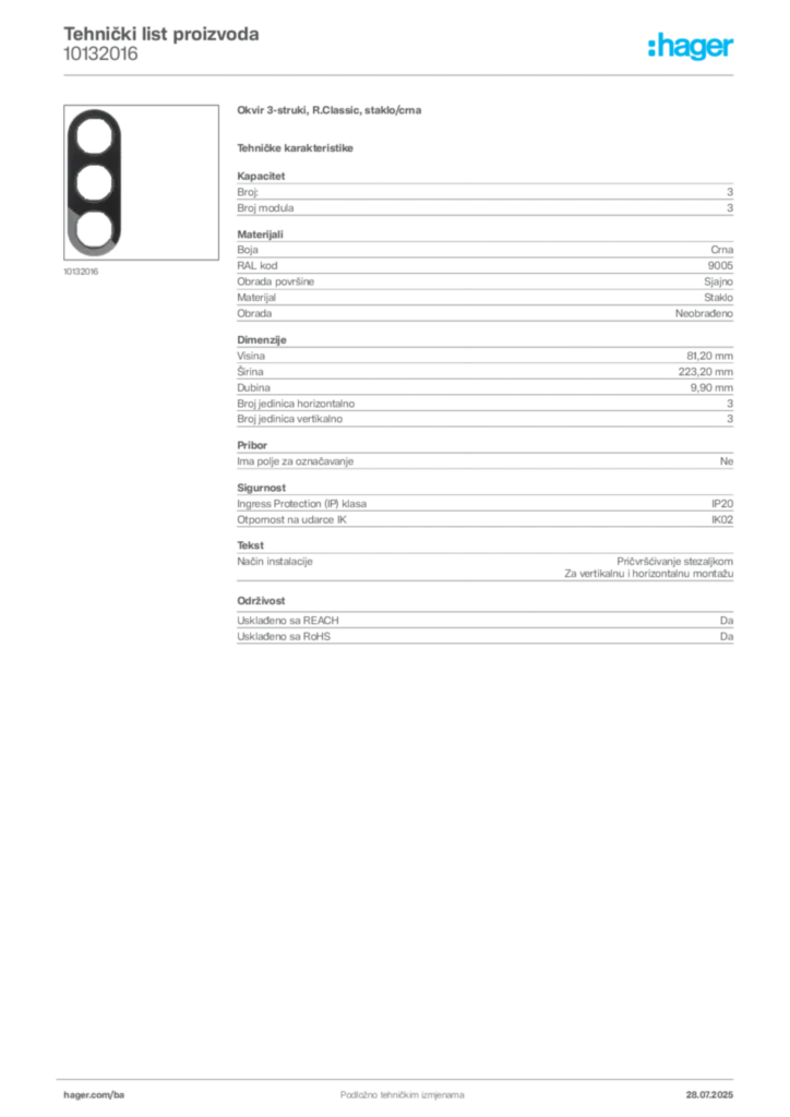 Slika Hager Product data sheet 10132016  | Hager