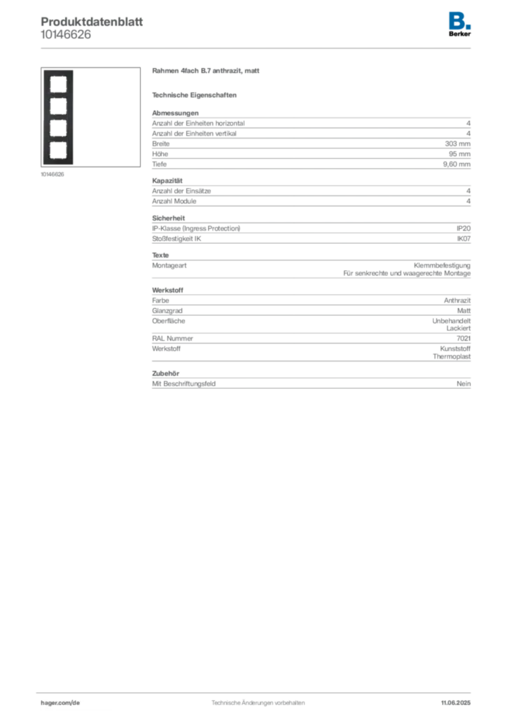Berker Produktdatenblatt 10146626