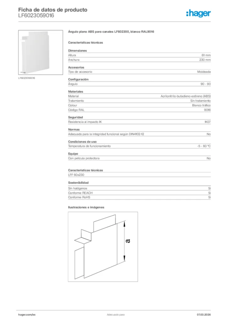 Imagen Hager Ficha de datos de producto LF6023059016 | Hager España