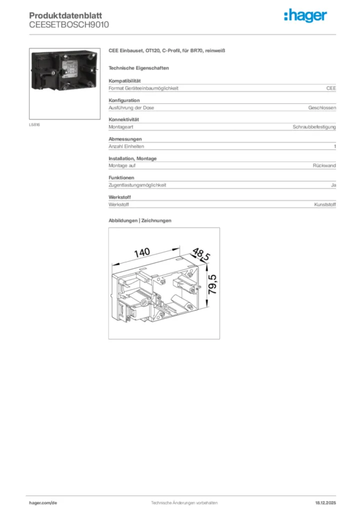 Bild Hager Produktdatenblatt CEESETBOSCH9010 | Hager Deutschland