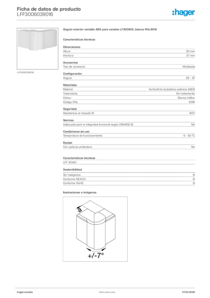 Imagen Hager Ficha de datos de producto LFF3006039016 | Hager España