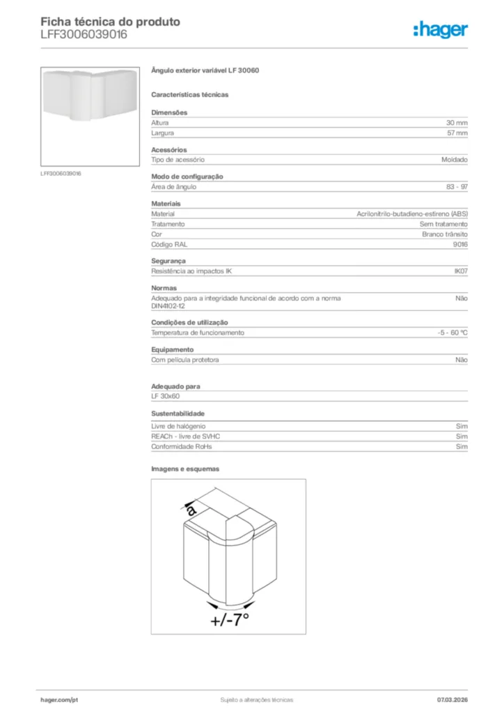 Imagem Hager Ficha técnica do produto LFF3006039016 | Hager Portugal