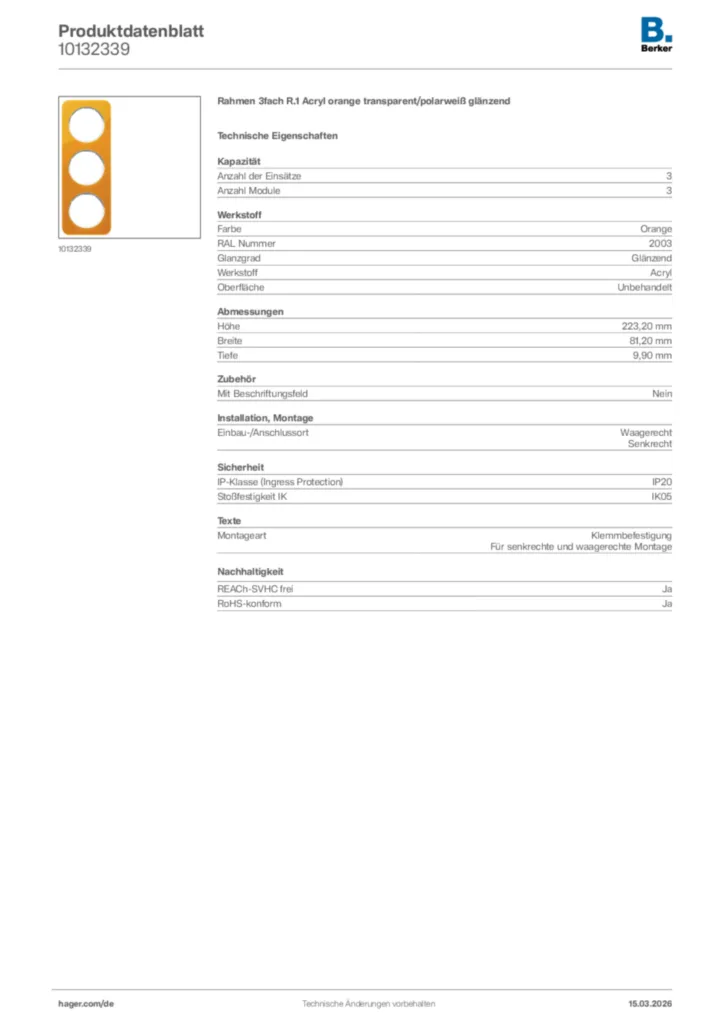 Berker Produktdatenblatt 10132339