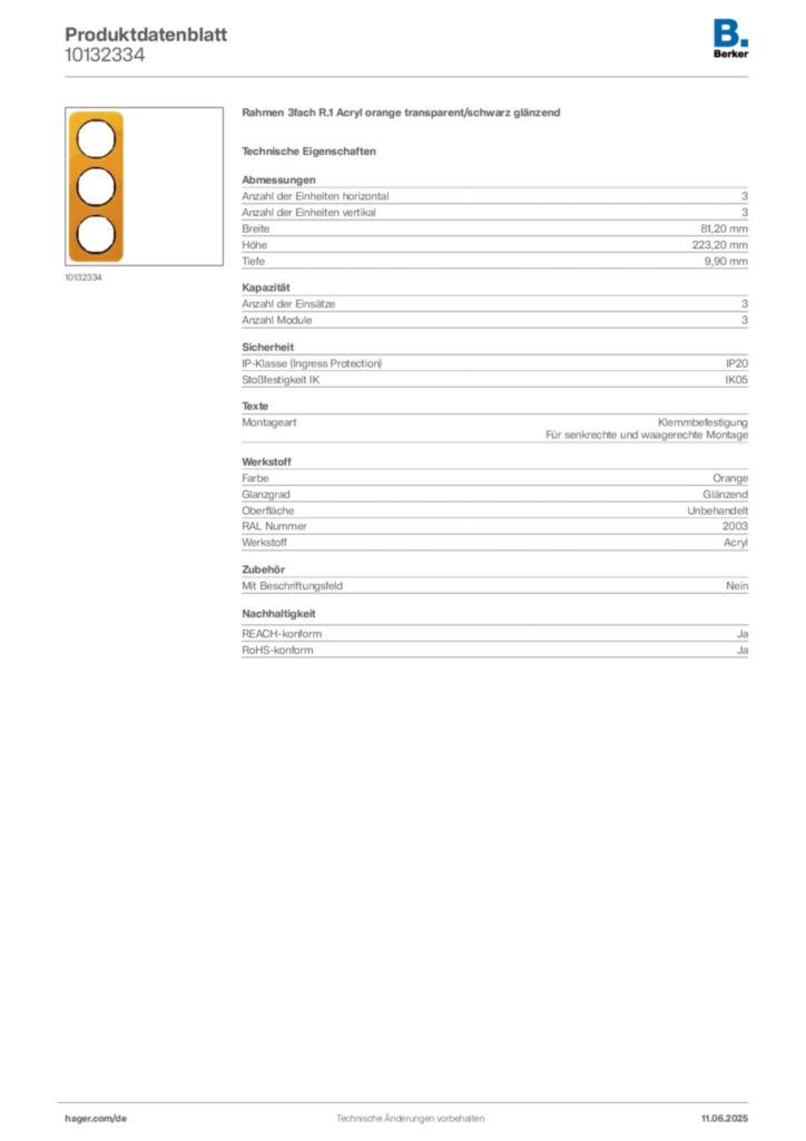 Berker Produktdatenblatt 10132334