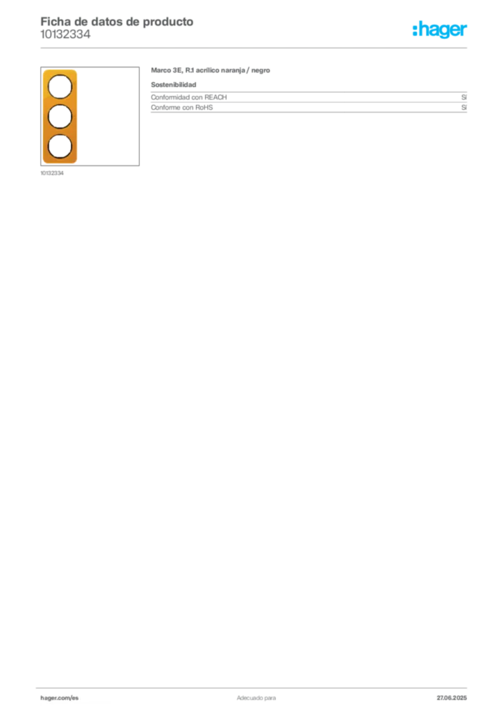Imagen Hager Ficha de datos de producto 10132334 | Hager España
