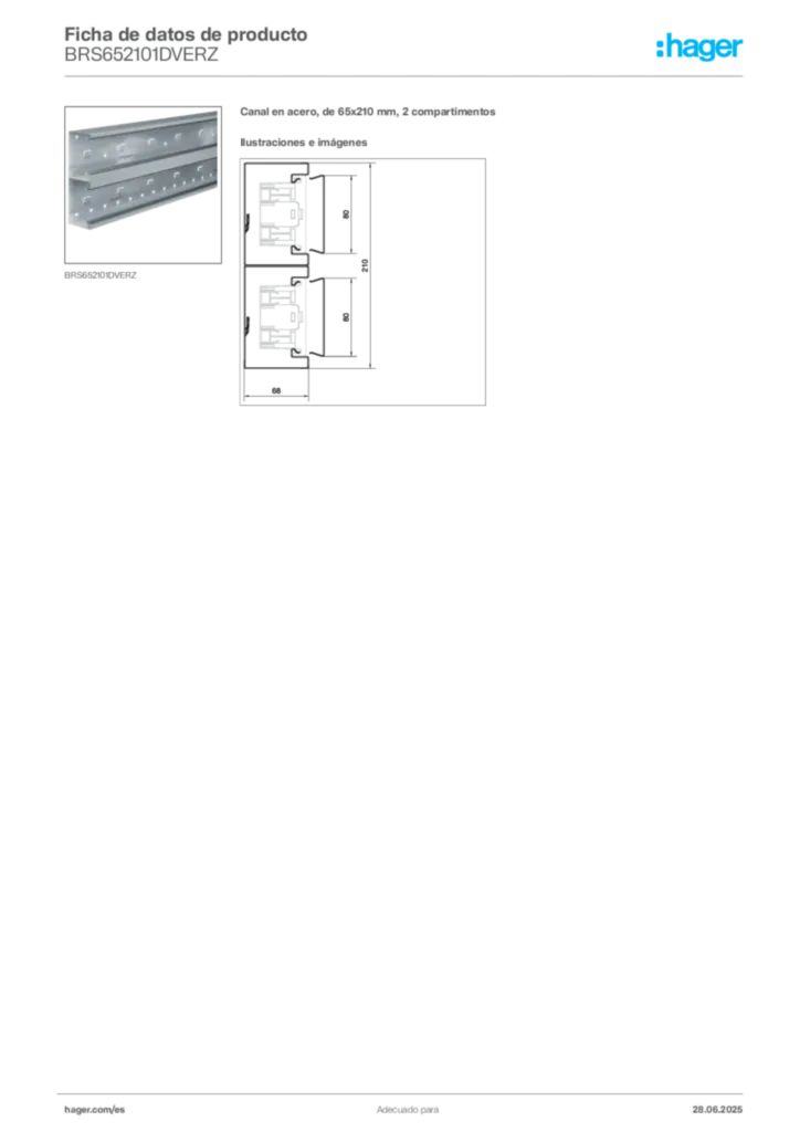 Imagen Hager Ficha de datos de producto BRS652101DVERZ | Hager España