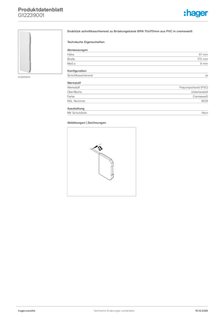 Bild Hager Produktdatenblatt G12239001 | Hager Deutschland