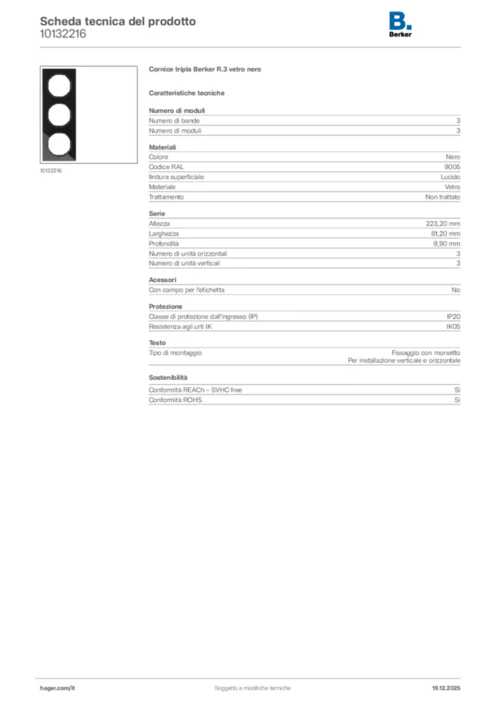 Immagine Berker Scheda tecnica del prodotto 10132216 | Hager Italia