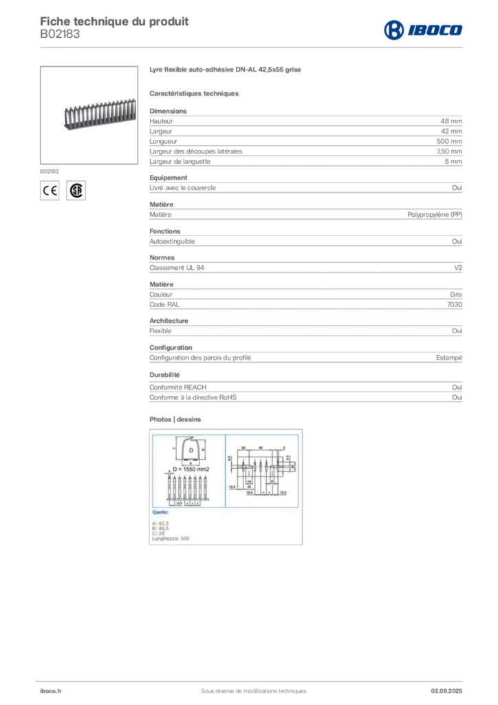 Image Iboco Fiche technique du produit B02183 | Hager France