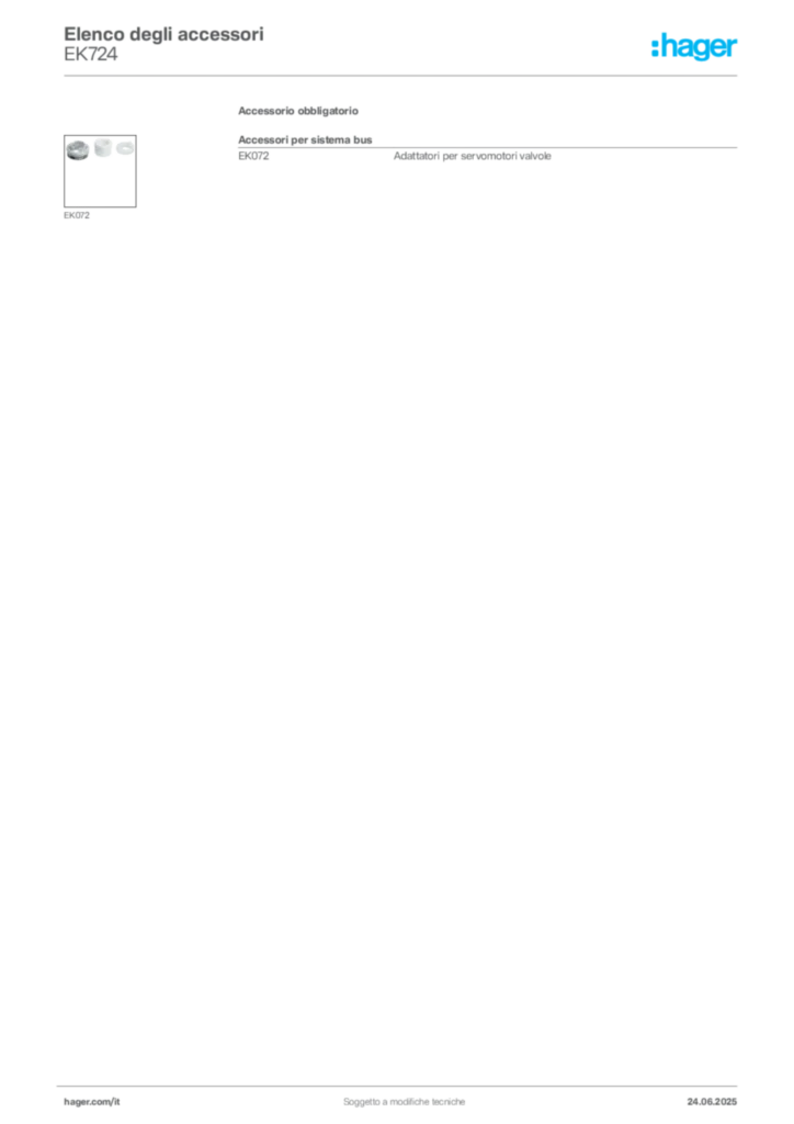 Immagine Hager Scheda tecnica del prodotto EK724 | Hager Italia