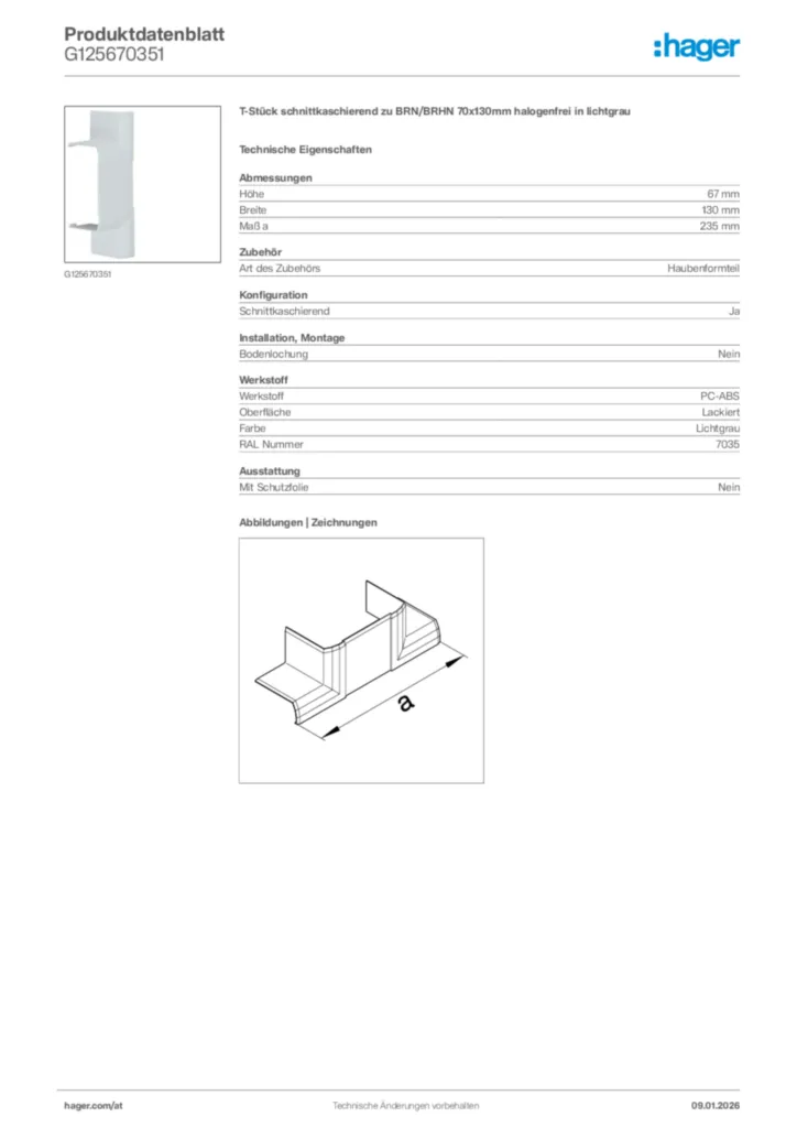 Bild Hager Produktdatenblatt G125670351 | Hager Deutschland