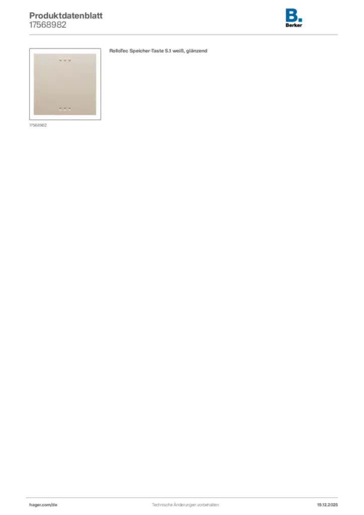 Bild Berker Produktdatenblatt 17568982 | Hager Deutschland