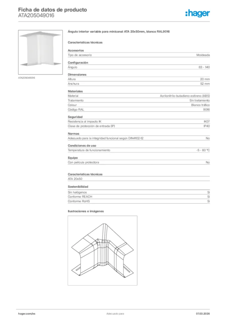 Imagen Hager Ficha de datos de producto ATA205049016 | Hager España
