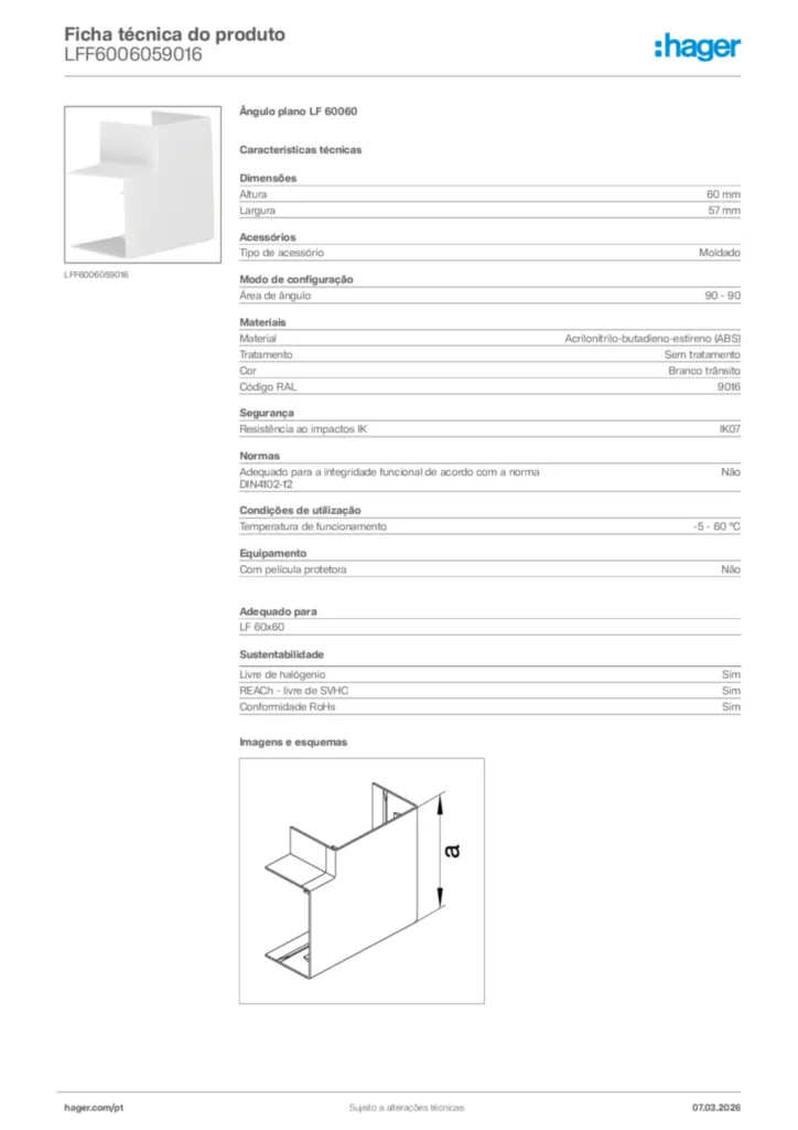 Imagem Hager Ficha técnica do produto LFF6006059016 | Hager Portugal