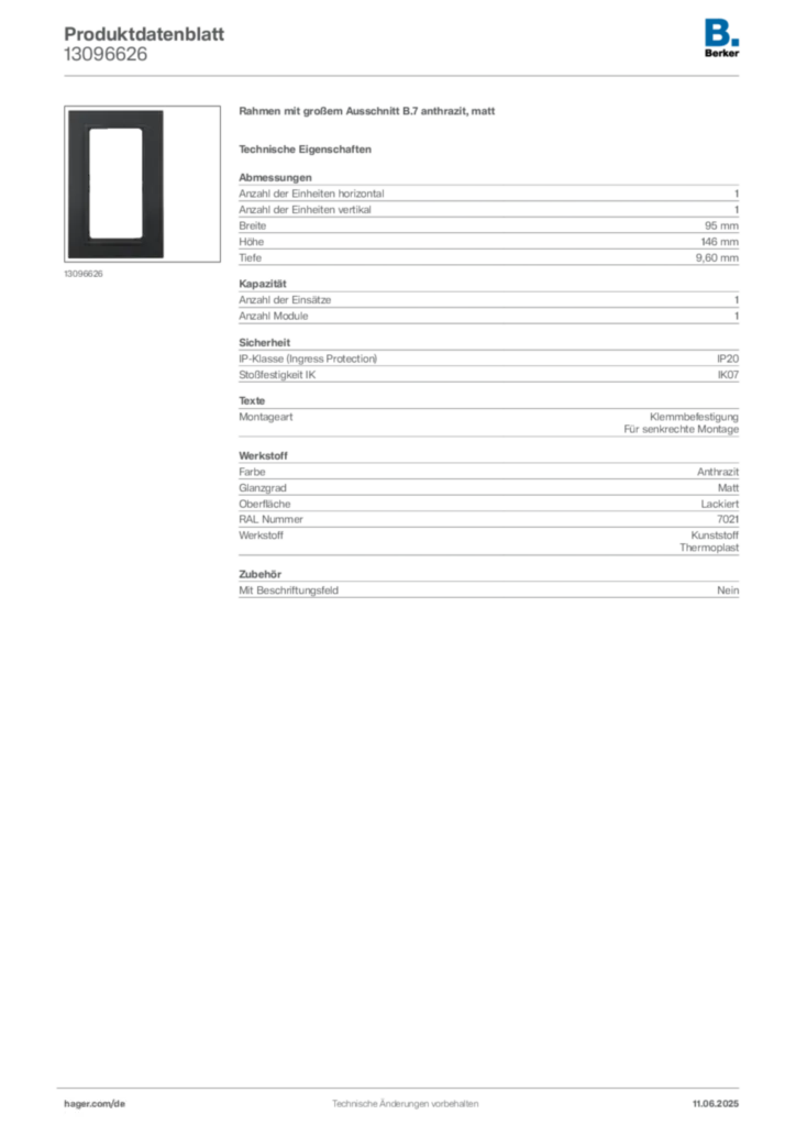 Berker Produktdatenblatt 13096626
