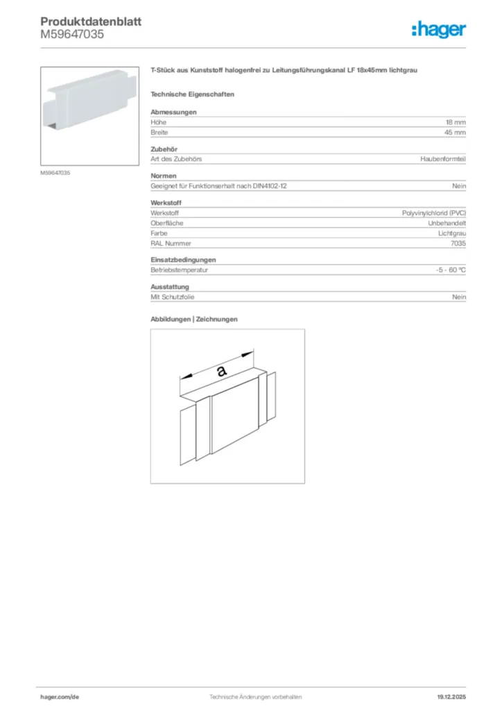 Bild Hager Produktdatenblatt M59647035 | Hager Deutschland