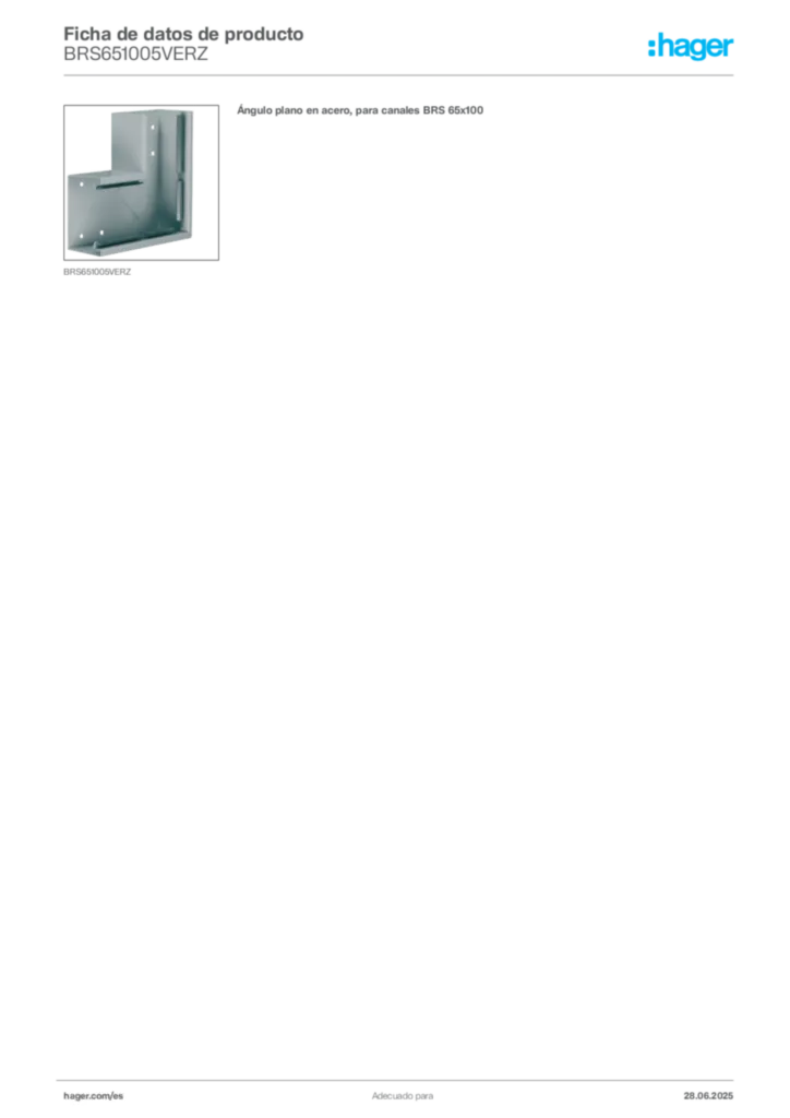 Imagen Hager Ficha de datos de producto BRS651005VERZ | Hager España