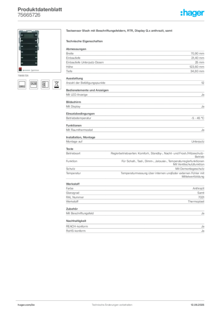 Berker Produktdatenblatt 75665726