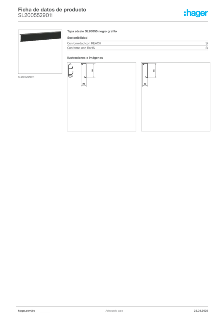 Imagen Hager Ficha de datos de producto SL2005529011 | Hager España